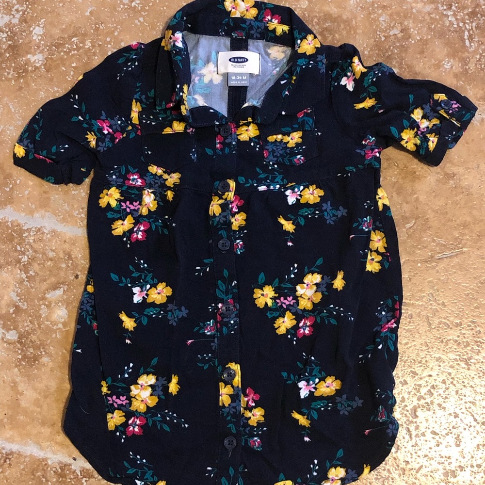 Old Navy toddler button down dress 18-24 mos